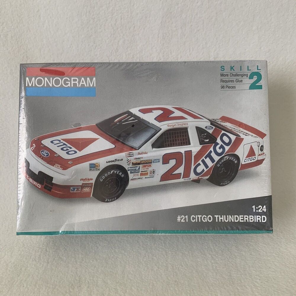 NOS 1992 Monogram 1:24 Scale Plastic Model Kit - #21 Citgo Thunderbird NASCAR‎